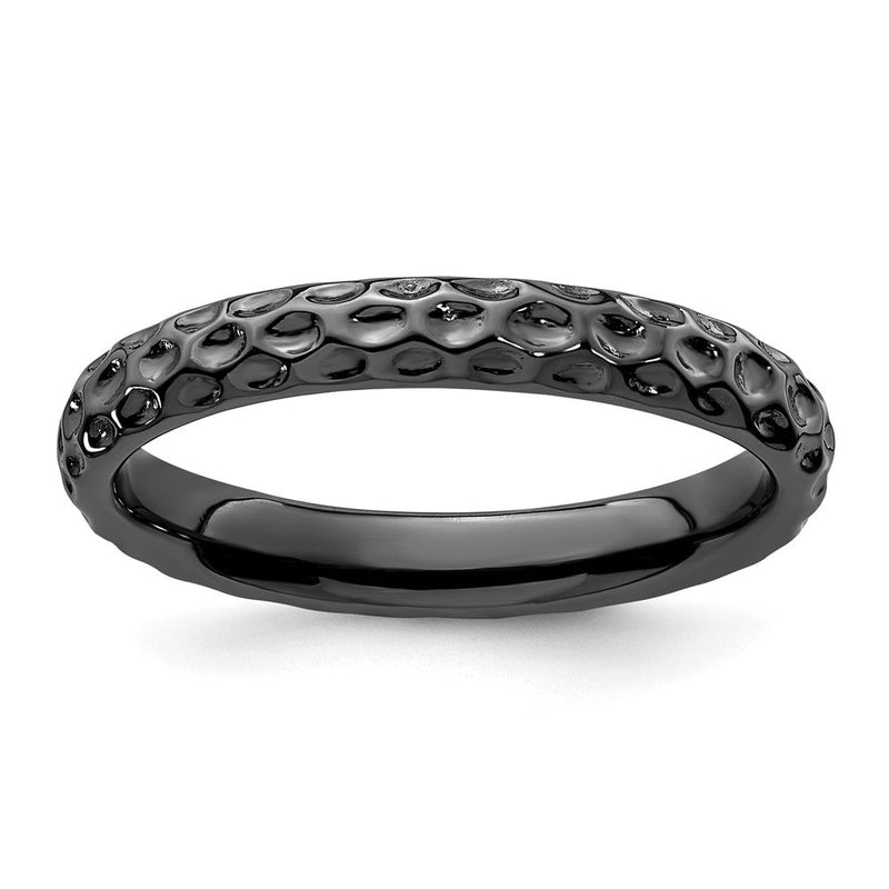 Sterlingsilber Stapelbar Expressions Schwarz Beschichtet Ring