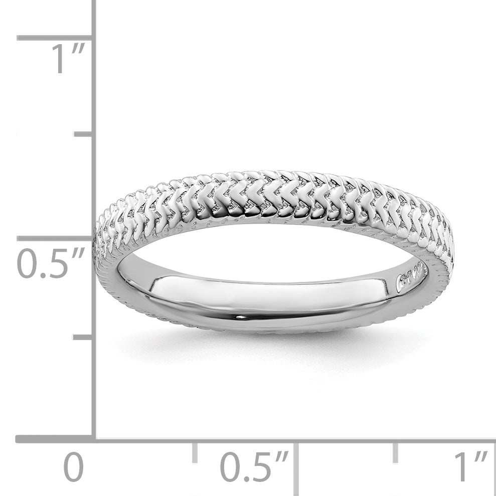 Sterlingsilber Stapelbar Expressions Rhodium Ring