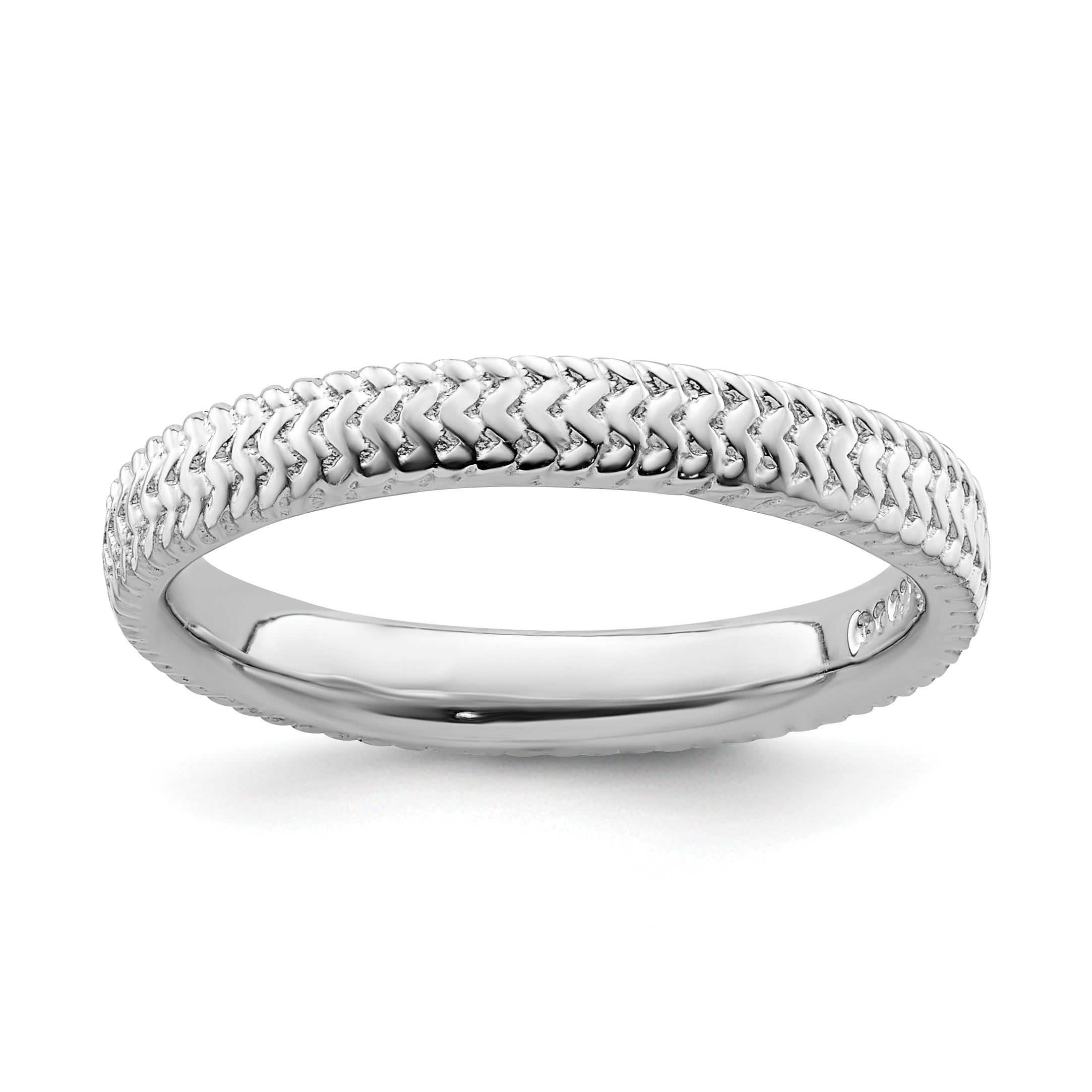 Sterlingsilber Stapelbar Expressions Rhodium Ring