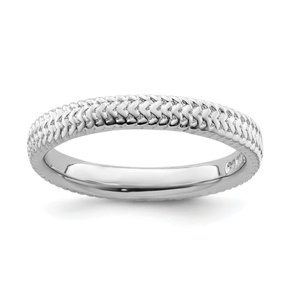 Sterlingsilber Stapelbar Expressions Rhodium Ring