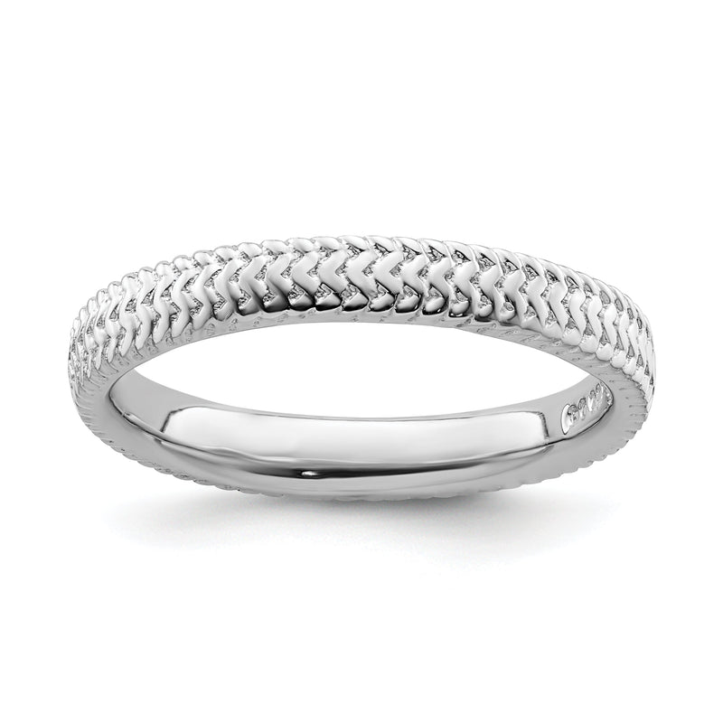 Sterlingsilber Stapelbar Expressions Rhodium Ring