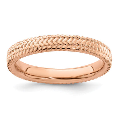 Sterlingsilber Stapelbar Expressions Rosa Beschichtet Ring