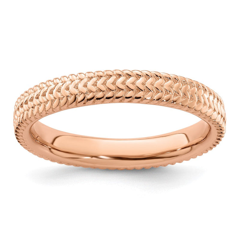 Sterlingsilber Stapelbar Expressions Rosa Beschichtet Ring