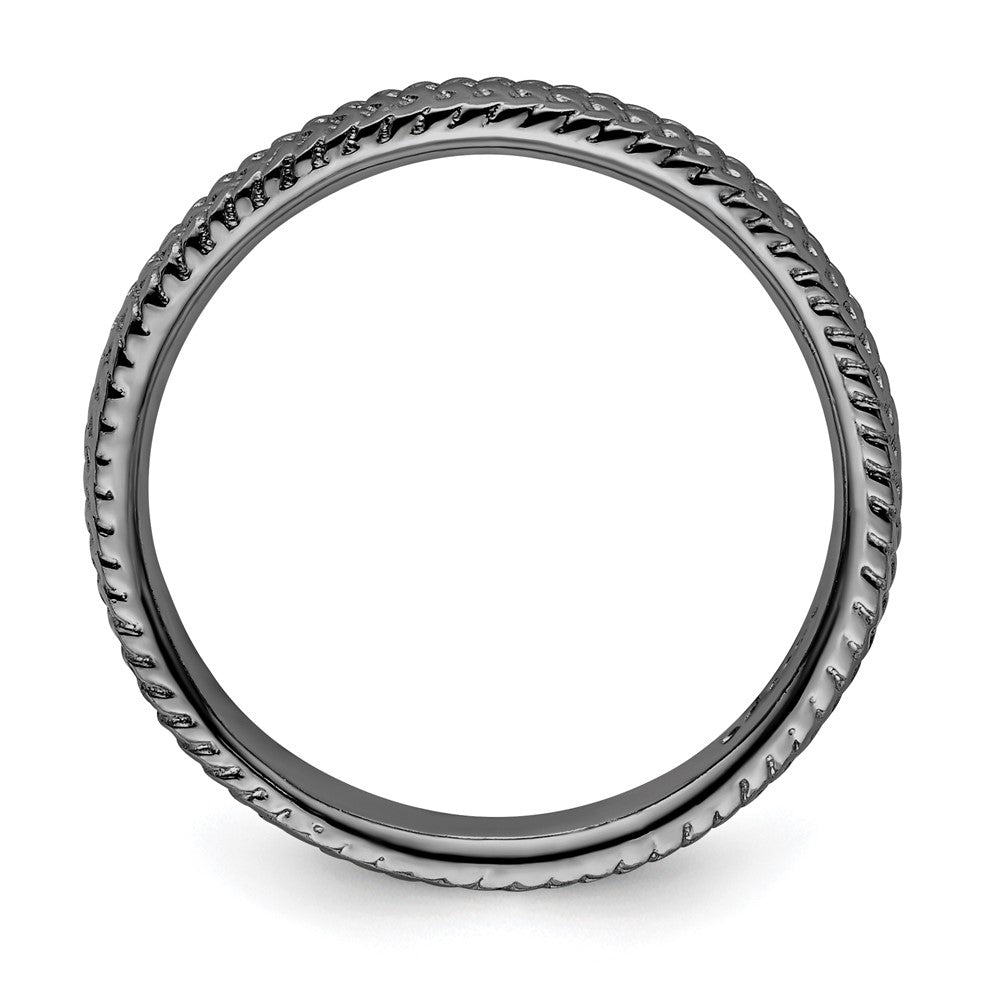 Sterlingsilber Stapelbar Expressions Schwarz Beschichtet Ring