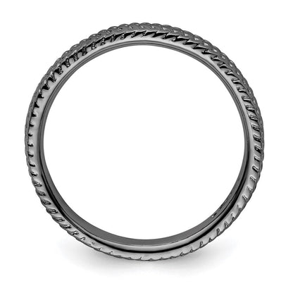 Sterlingsilber Stapelbar Expressions Schwarz Beschichtet Ring