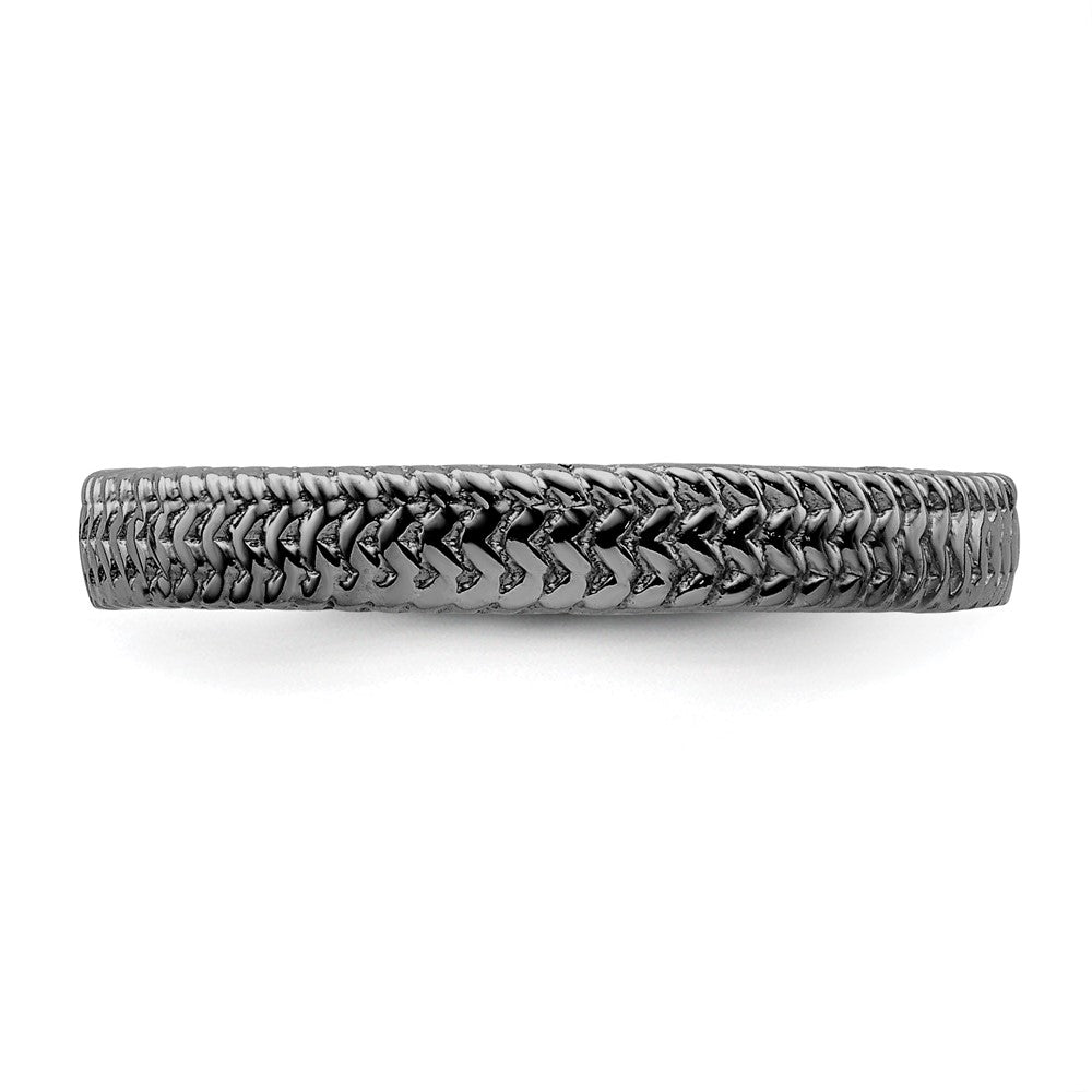 Sterlingsilber Stapelbar Expressions Schwarz Beschichtet Ring