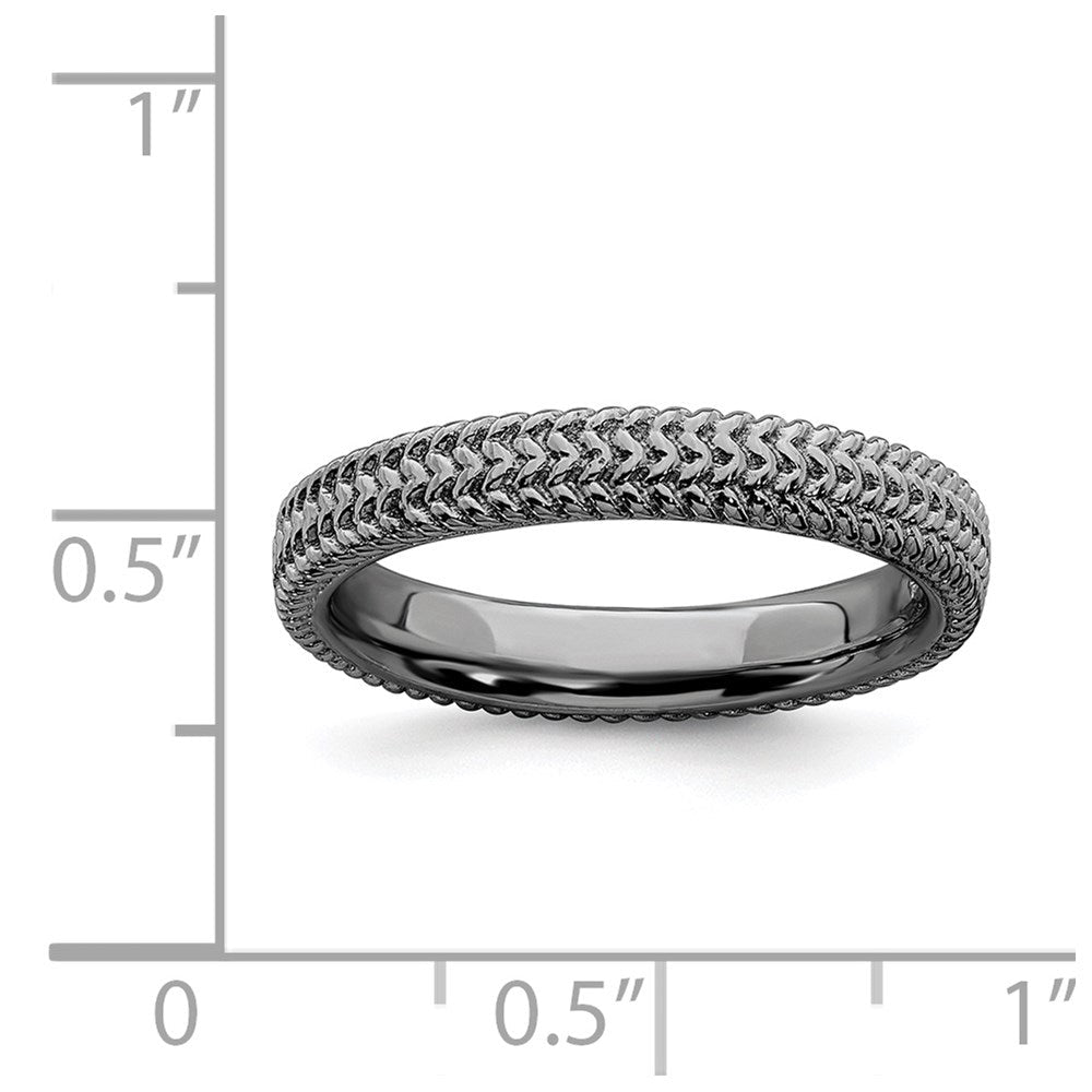 Sterlingsilber Stapelbar Expressions Schwarz Beschichtet Ring