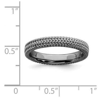 Sterlingsilber Stapelbar Expressions Schwarz Beschichtet Ring