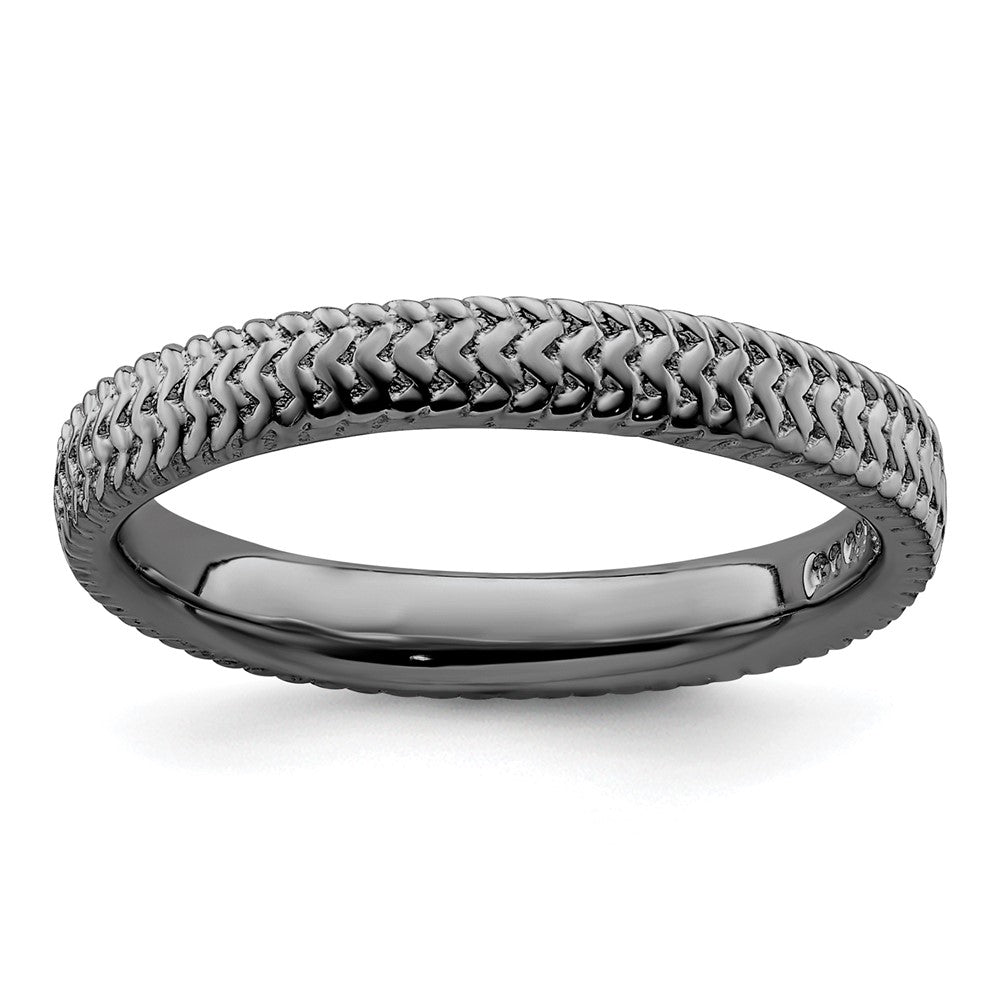 Sterlingsilber Stapelbar Expressions Schwarz Beschichtet Ring