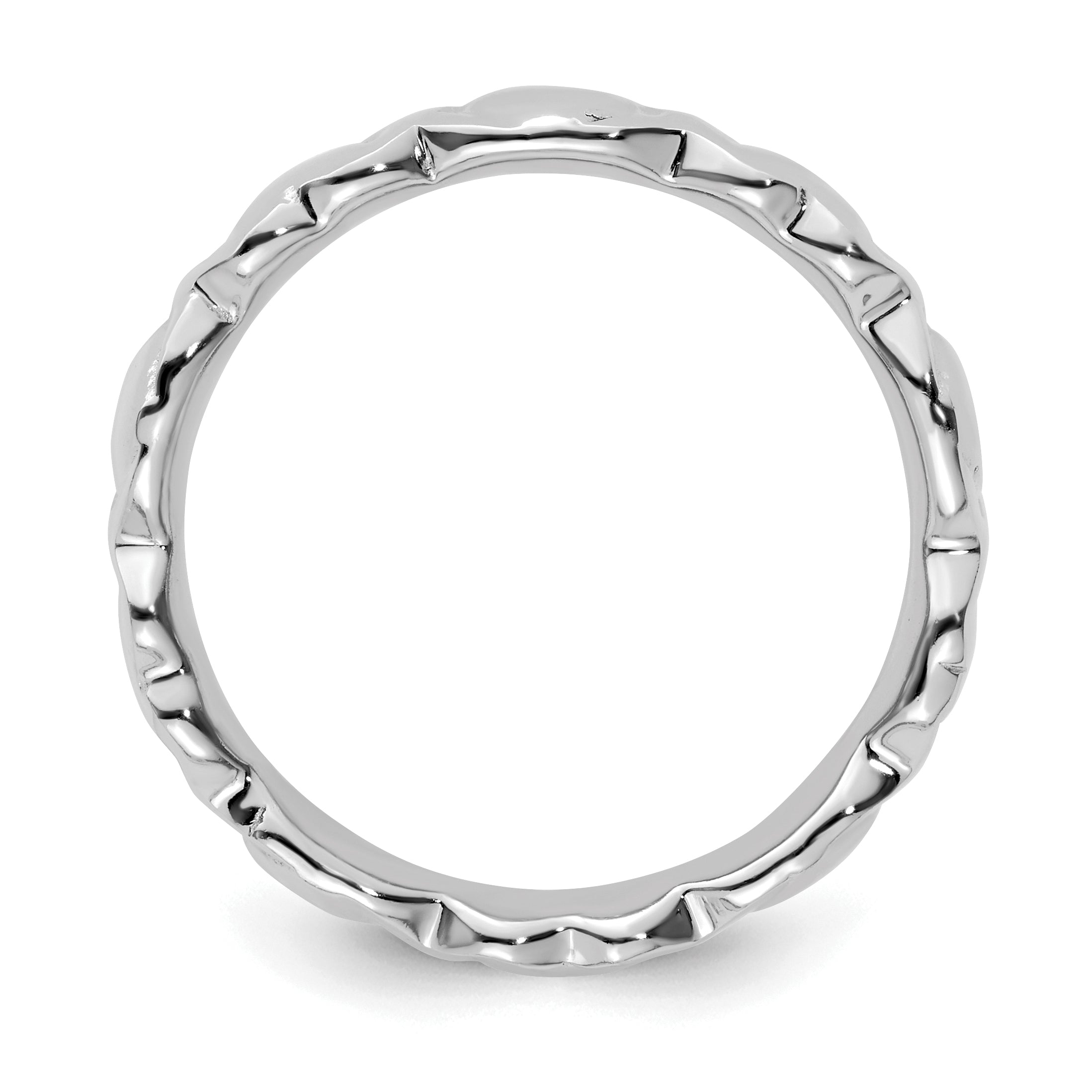 Sterlingsilber Stapelbar Expressions Rhodium Herzen Ring