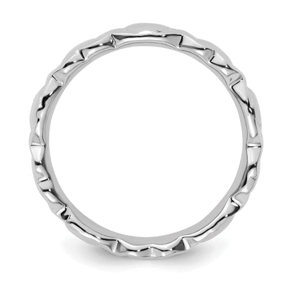 Sterlingsilber Stapelbar Expressions Rhodium Herzen Ring