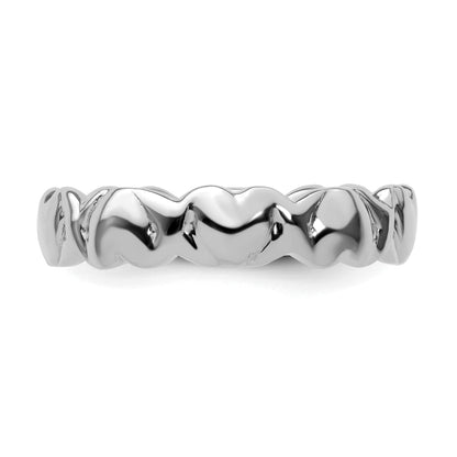 Sterlingsilber Stapelbar Expressions Rhodium Herzen Ring