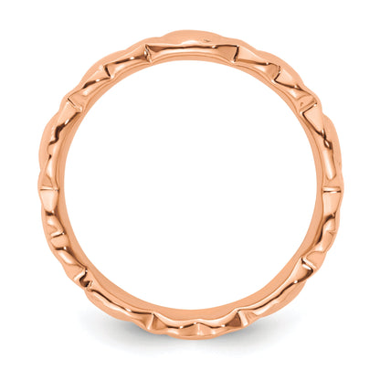 Sterlingsilber Stapelbar Expressions Rosa Beschichtet Herzen Ring