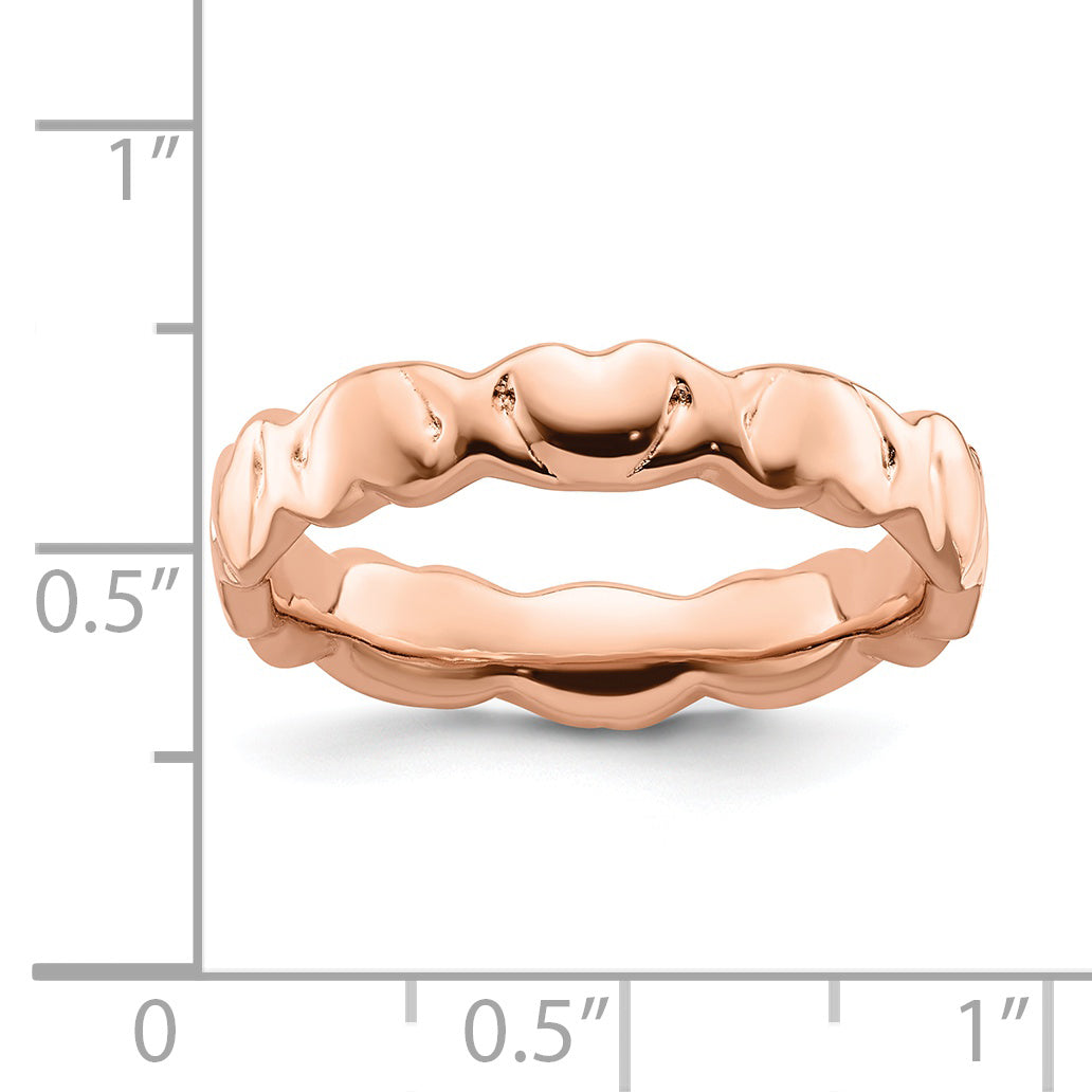 Sterlingsilber Stapelbar Expressions Rosa Beschichtet Herzen Ring