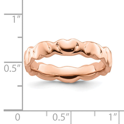 Sterlingsilber Stapelbar Expressions Rosa Beschichtet Herzen Ring