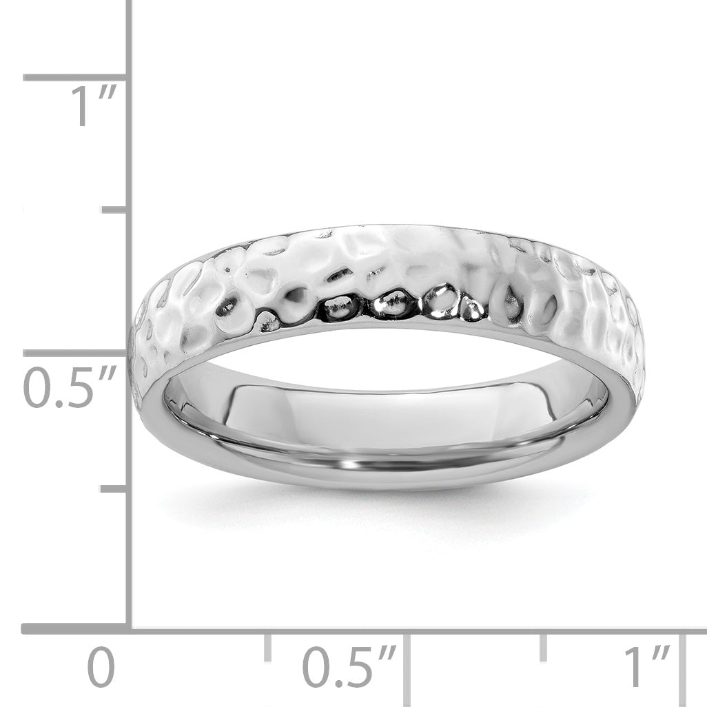 Sterlingsilber Stapelbar Expressions Rhodium Ring