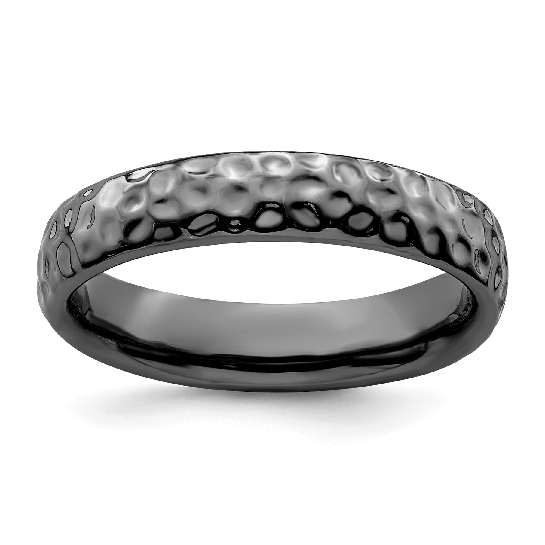 Sterlingsilber Stapelbar Expressions Schwarz Beschichtet Ring