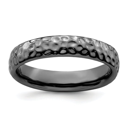 Sterlingsilber Stapelbar Expressions Schwarz Beschichtet Ring