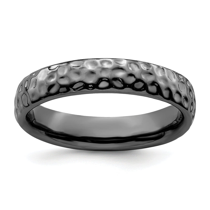 Sterlingsilber Stapelbar Expressions Schwarz Beschichtet Ring