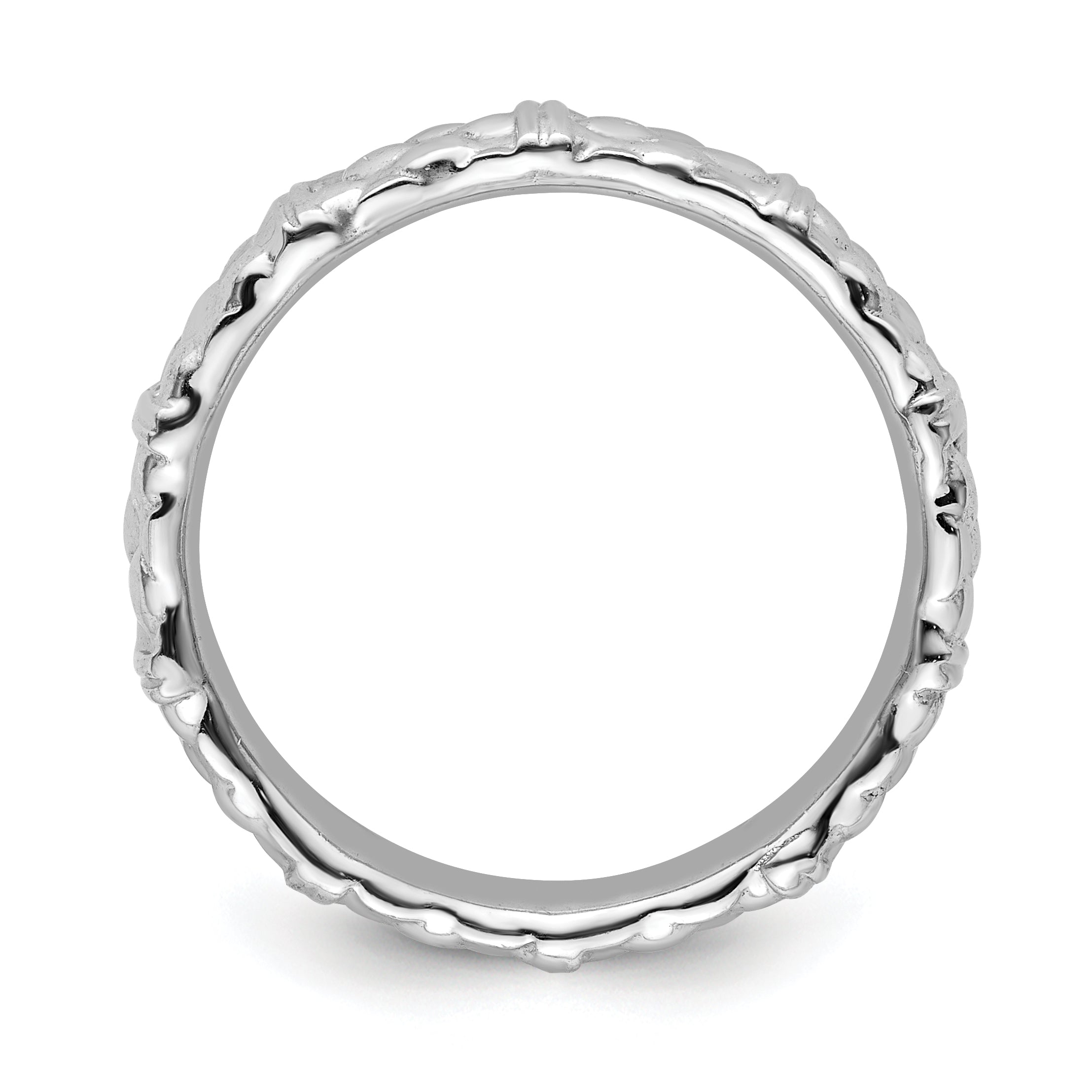 Sterlingsilber Stapelbar Expressions Rhodium Ring