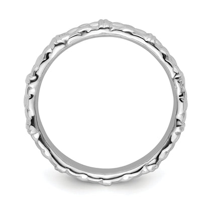 Sterlingsilber Stapelbar Expressions Rhodium Ring