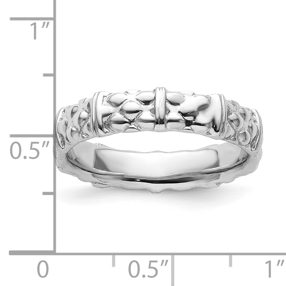 Sterlingsilber Stapelbar Expressions Rhodium Ring