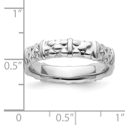 Sterlingsilber Stapelbar Expressions Rhodium Ring