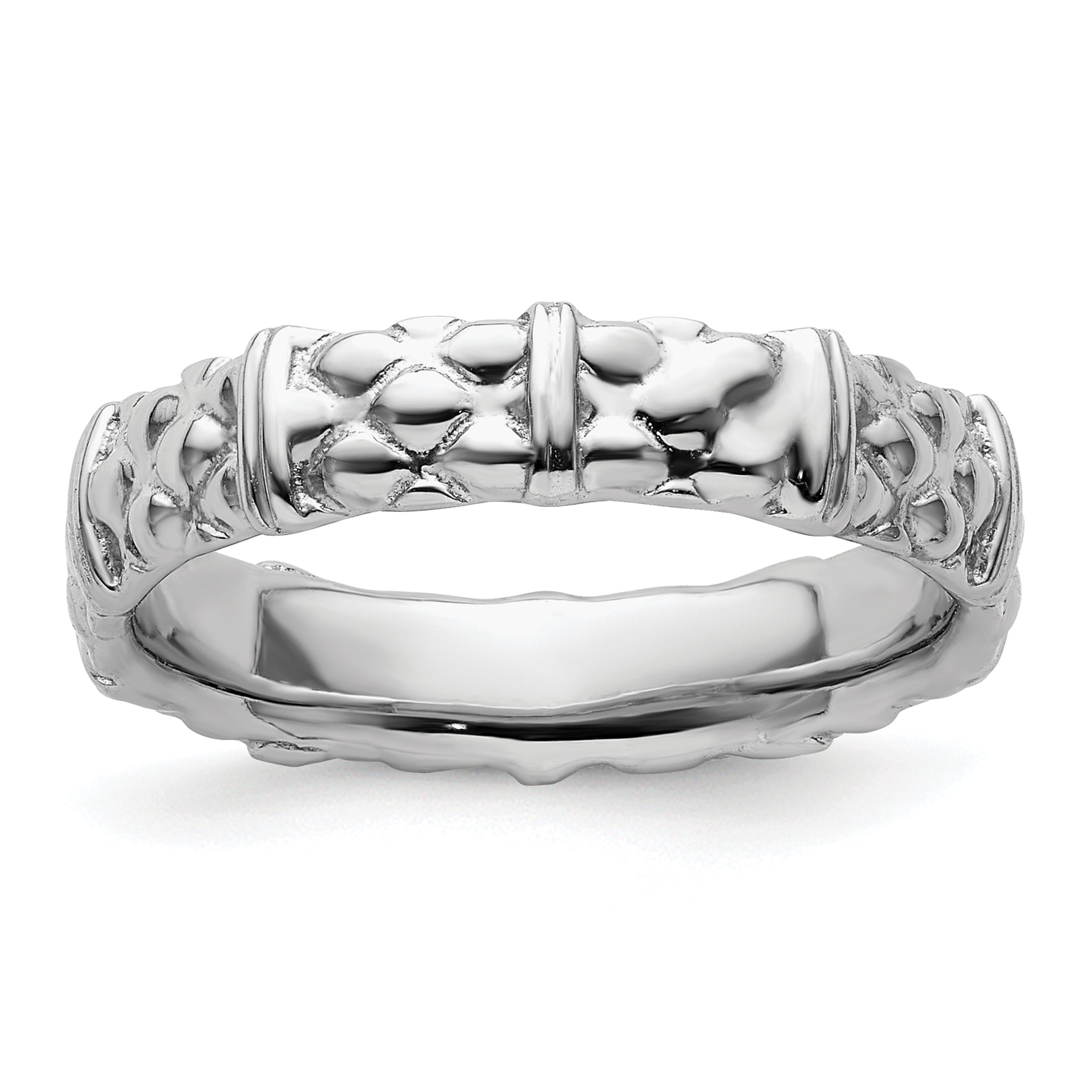 Sterlingsilber Stapelbar Expressions Rhodium Ring