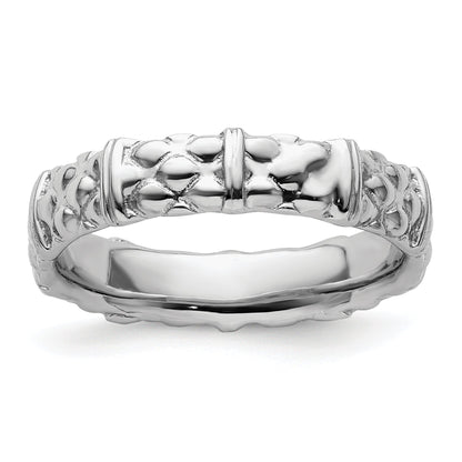 Sterlingsilber Stapelbar Expressions Rhodium Ring