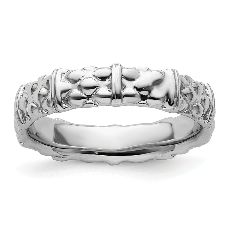 Sterlingsilber Stapelbar Expressions Rhodium Ring