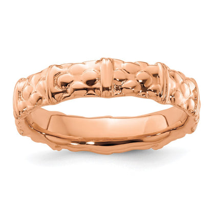 Sterlingsilber Stapelbar Expressions Rosa Beschichtet Ring