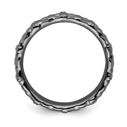 Sterlingsilber Stapelbar Expressions Schwarz Beschichtet Ring