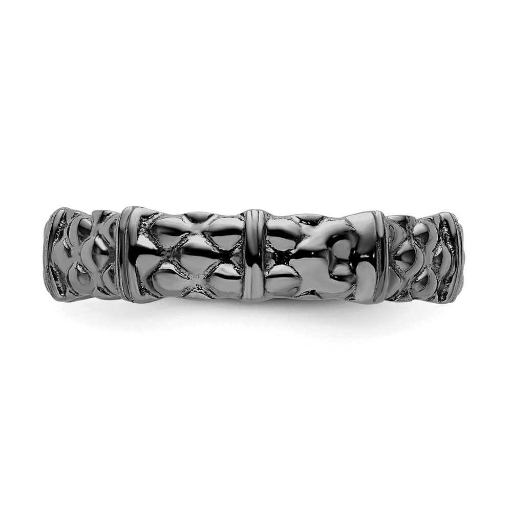 Sterlingsilber Stapelbar Expressions Schwarz Beschichtet Ring