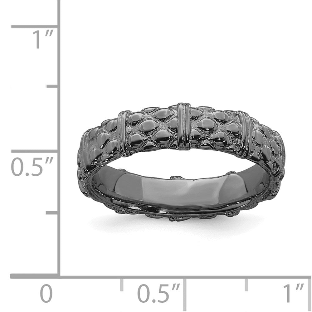 Sterlingsilber Stapelbar Expressions Schwarz Beschichtet Ring