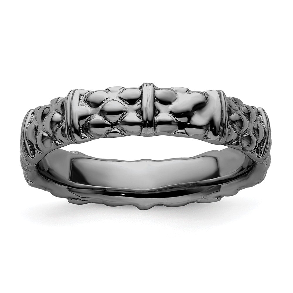 Sterlingsilber Stapelbar Expressions Schwarz Beschichtet Ring