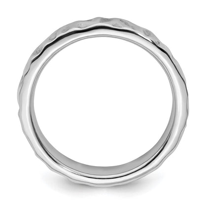 Sterlingsilber Stapelbar Expressions Rhodium Ring (size 5 Nur)