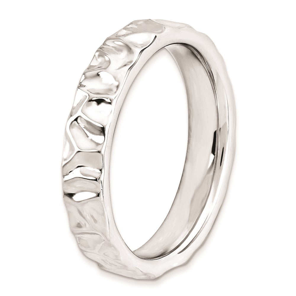 Sterlingsilber Stapelbar Expressions Rhodium Ring (size 5 Nur)