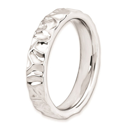 Sterlingsilber Stapelbar Expressions Rhodium Ring (size 5 Nur)