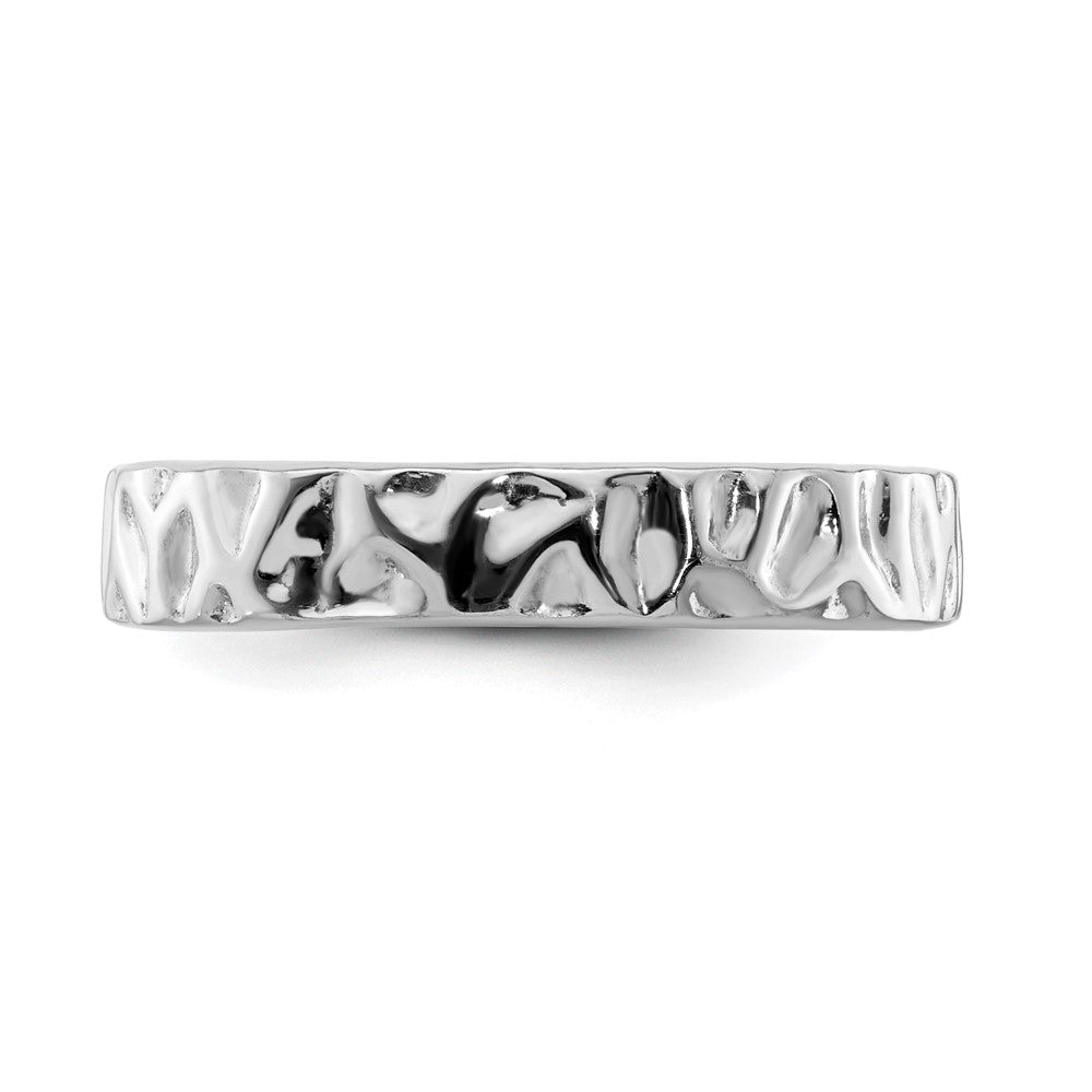 Sterlingsilber Stapelbar Expressions Rhodium Ring (size 5 Nur)