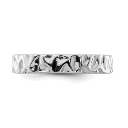 Sterlingsilber Stapelbar Expressions Rhodium Ring (size 5 Nur)