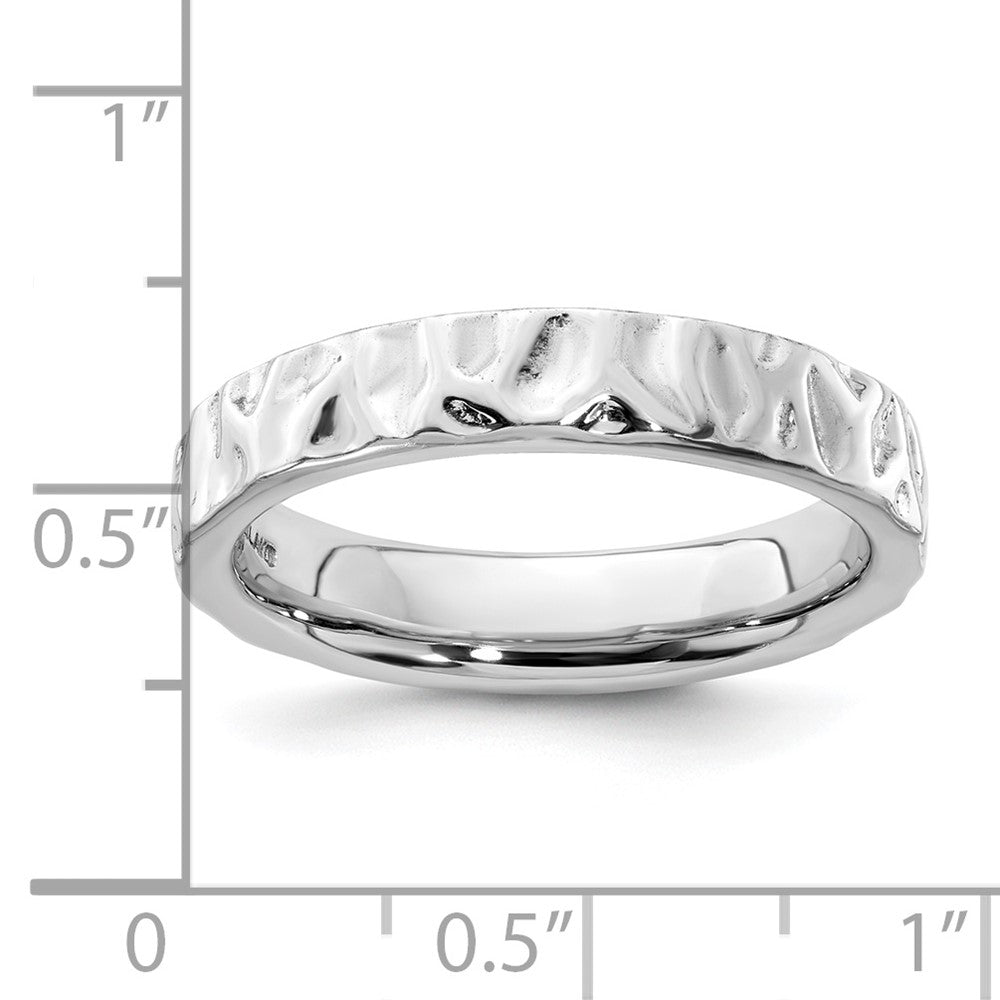 Sterlingsilber Stapelbar Expressions Rhodium Ring (size 5 Nur)