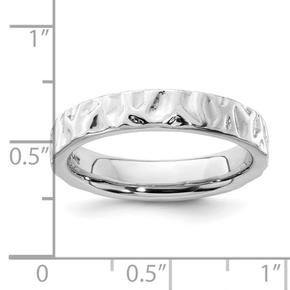 Sterlingsilber Stapelbar Expressions Rhodium Ring (size 5 Nur)