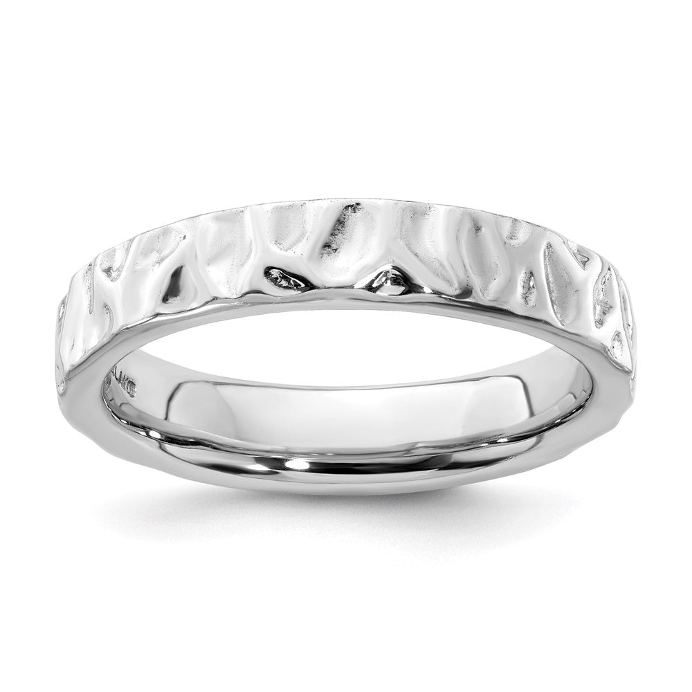 Sterlingsilber Stapelbar Expressions Rhodium Ring (size 5 Nur)
