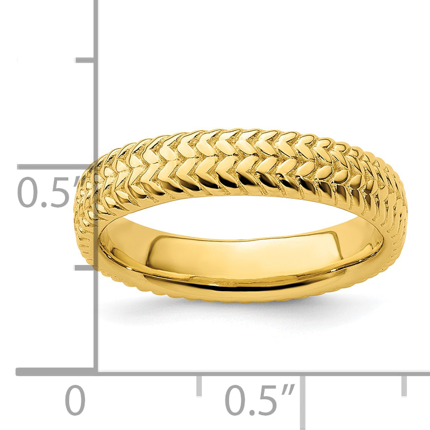 Sterlingsilber Stapelbar Expressions Vergoldet Ring