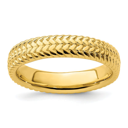 Sterlingsilber Stapelbar Expressions Vergoldet Ring