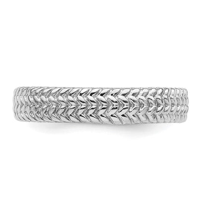 Sterlingsilber Stapelbar Expressions Rhodium Ring