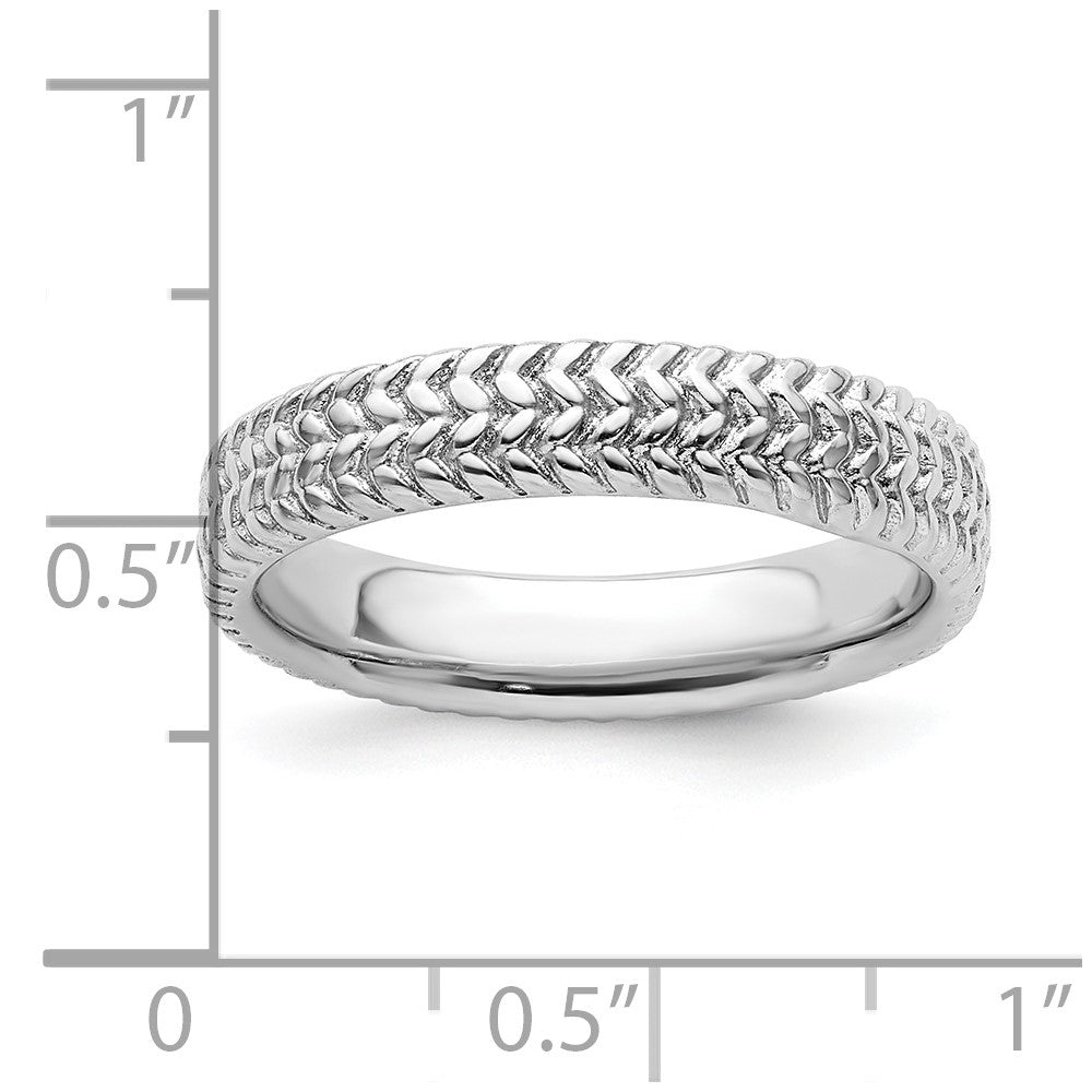 Sterlingsilber Stapelbar Expressions Rhodium Ring