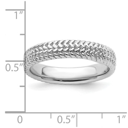 Sterlingsilber Stapelbar Expressions Rhodium Ring
