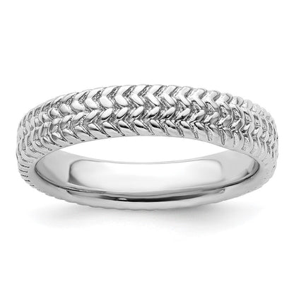 Sterlingsilber Stapelbar Expressions Rhodium Ring