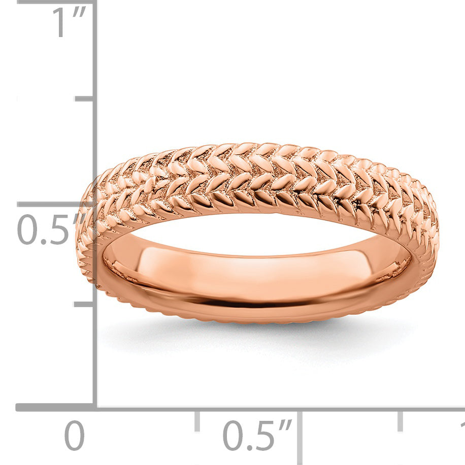 Sterlingsilber Stapelbar Expressions Rosa Beschichtet Ring